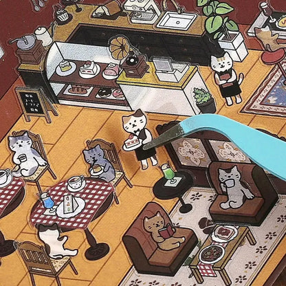 BGM Diorama 2.5D Miniature Room Sticker Vol.1 - Cafe - Default Title by Techo Treats Stationery
