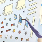 BGM Diorama 2.5D Miniature Room Sticker Vol.1 - Convenience Store - Default Title by Techo Treats Stationery