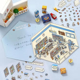 BGM Diorama 2.5D Miniature Room Sticker Vol.1 - Convenience Store - Default Title by Techo Treats Stationery