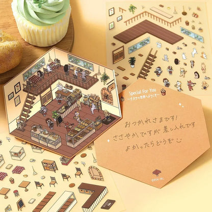 BGM Diorama 2.5D Miniature Room Sticker Vol.2 - Bakery