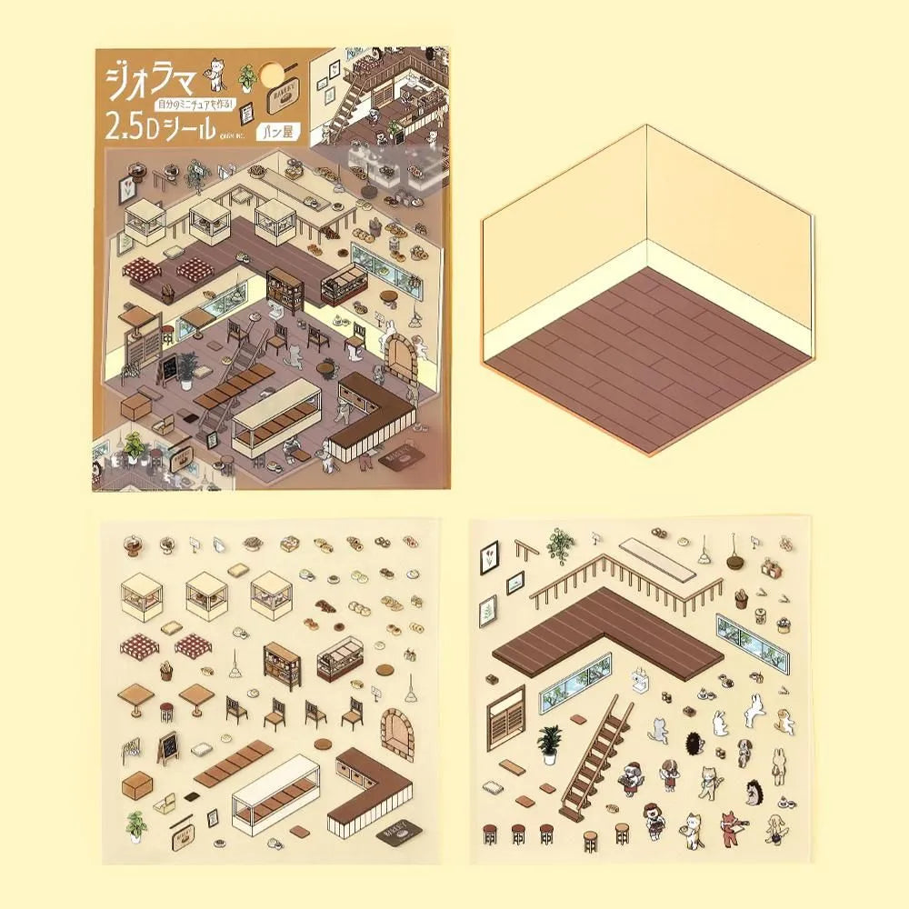 BGM Diorama 2.5D Miniature Room Sticker Vol.2 - Bakery