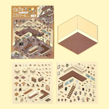 BGM Diorama 2.5D Miniature Room Sticker Vol.2 - Bakery