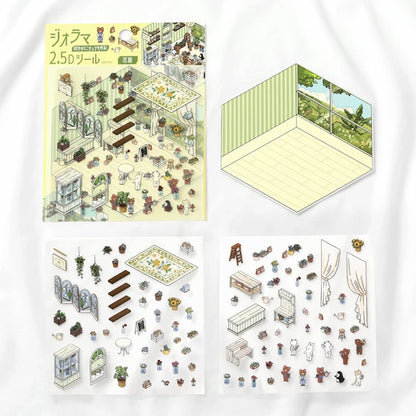 BGM Diorama 2.5D Miniature Room Sticker Vol.2 - Florist