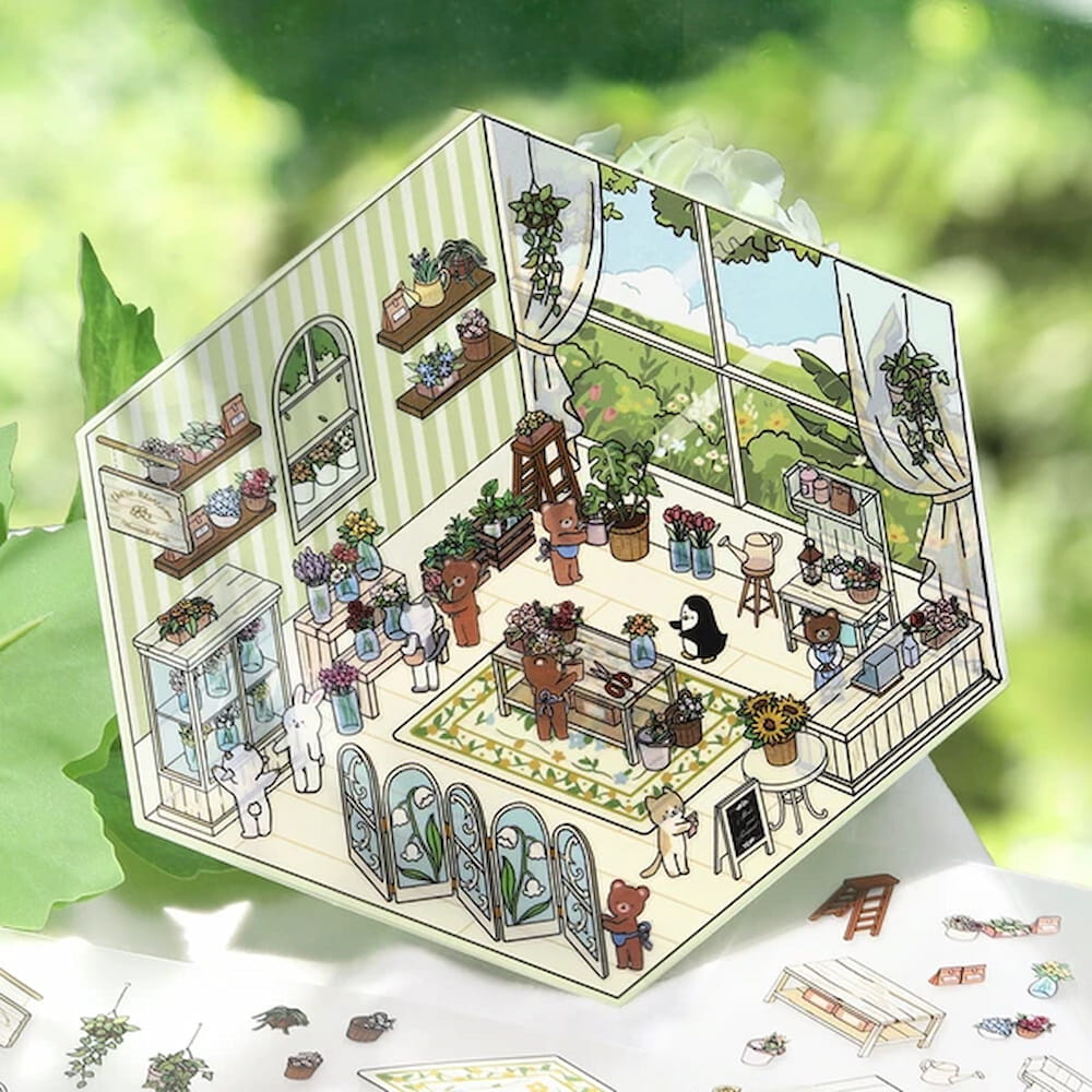 BGM Diorama 2.5D Miniature Room Sticker Vol.2 - Florist