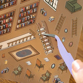 BGM Diorama 2.5D Miniature Room Sticker Vol.2 - Library - Default Title by Techo Treats Stationery