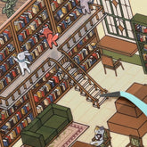 BGM Diorama 2.5D Miniature Room Sticker Vol.2 - Library - Default Title by Techo Treats Stationery
