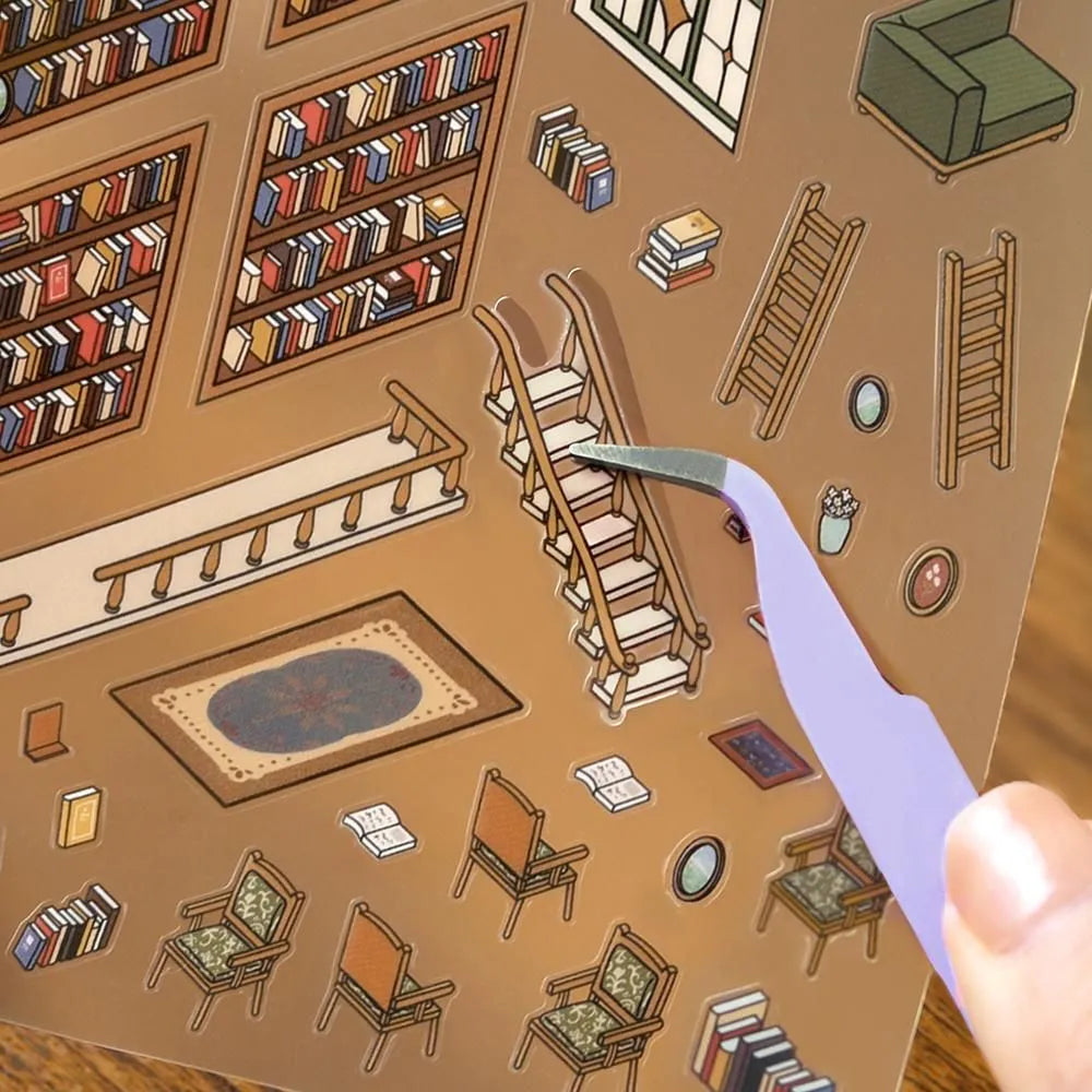 BGM Diorama 2.5D Miniature Room Sticker Vol.2 - Library
