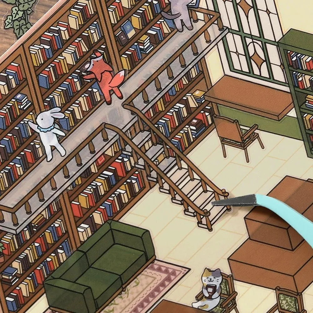 BGM Diorama 2.5D Miniature Room Sticker Vol.2 - Library