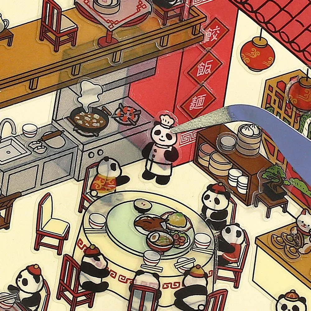 BGM Diorama 2.5D Miniature Room Sticker Vol.3 - Chinese Cuisine - Default Title by Techo Treats Stationery