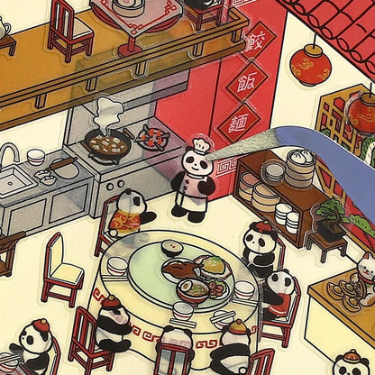 BGM Diorama 2.5D Miniature Room Sticker Vol.3 - Chinese Cuisine - Default Title by Techo Treats Stationery