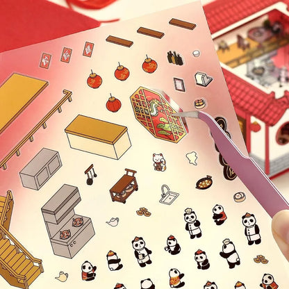 BGM Diorama 2.5D Miniature Room Sticker Vol.3 - Chinese Cuisine - Default Title by Techo Treats Stationery