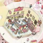 BGM Diorama 2.5D Miniature Room Sticker Vol.3 - Crêperie - Default Title by Techo Treats Stationery