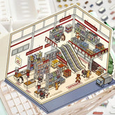 BGM Diorama 2.5D Miniature Room Sticker Vol.3 - Supermarket - Default Title by Techo Treats Stationery