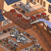 BGM Diorama 2.5D Miniature Room Sticker Vol.3 - Sushi Restaurant - Default Title by Techo Treats Stationery