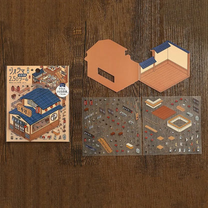 BGM Diorama 2.5D Miniature Room Sticker Vol.3 - Sushi Restaurant - Default Title by Techo Treats Stationery
