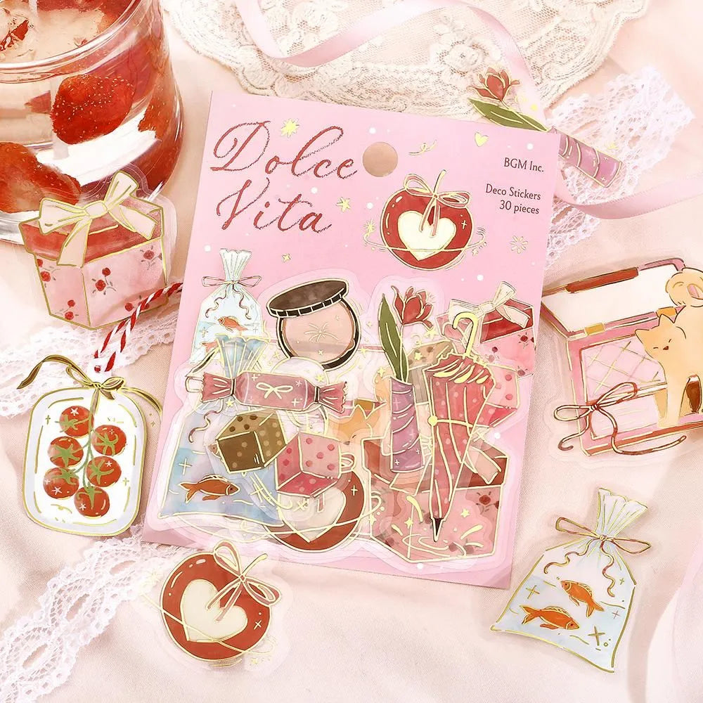BGM Dolce Vita Foil-stamped Clear Sticker - A Perfect Day for Gifts