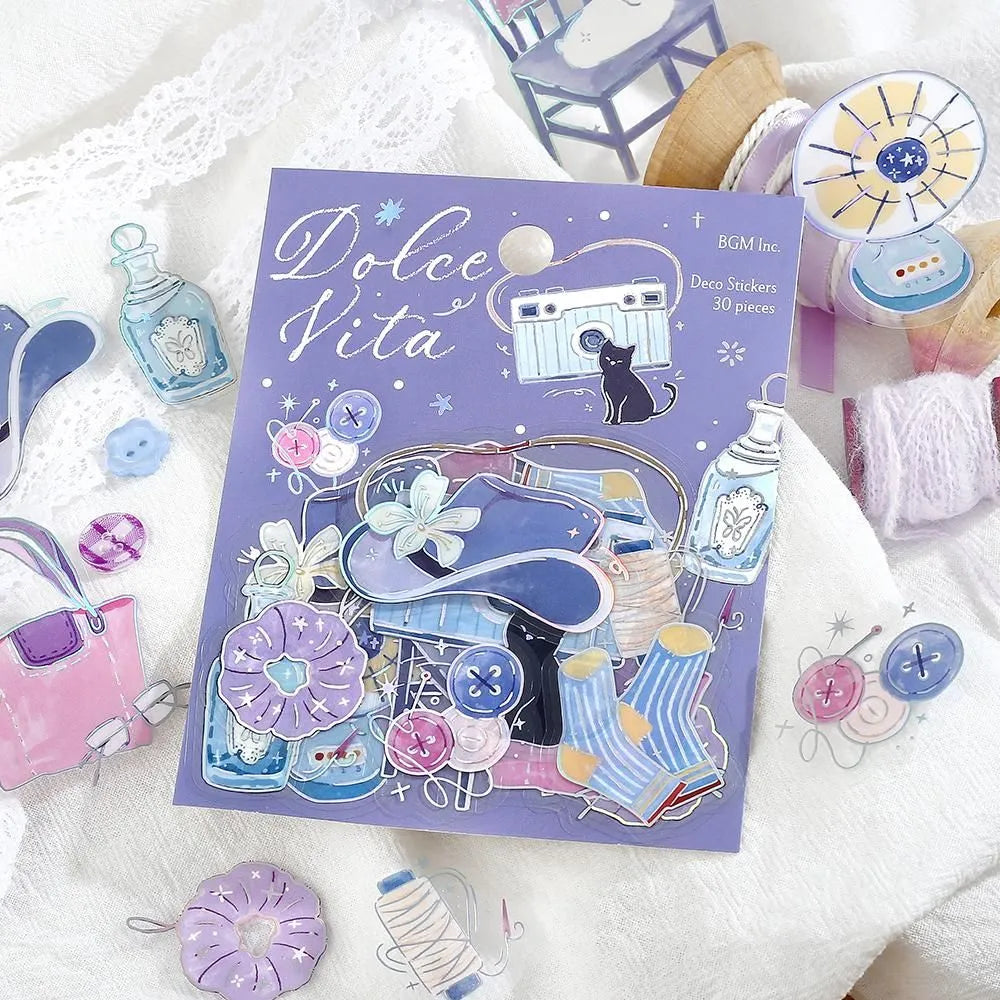 BGM Dolce Vita Foil-stamped Clear Sticker - Fragments of Daily Life