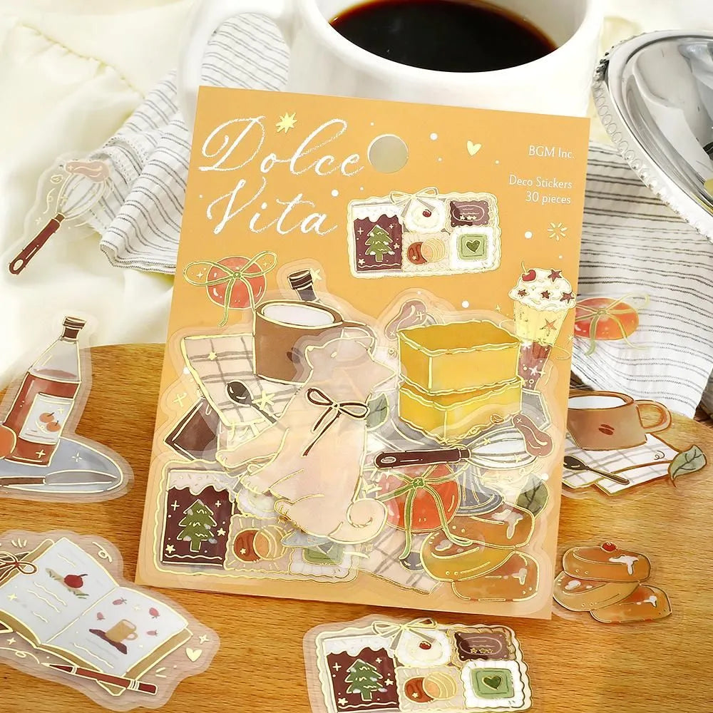 BGM Dolce Vita Foil-stamped Clear Sticker - Sweet Recipes