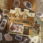 BGM Fantasy Shopping Arcade Foil-stamped Washi Flake Seal - Black Cat Detective Agency - Default Title by Techo Treats Stationery