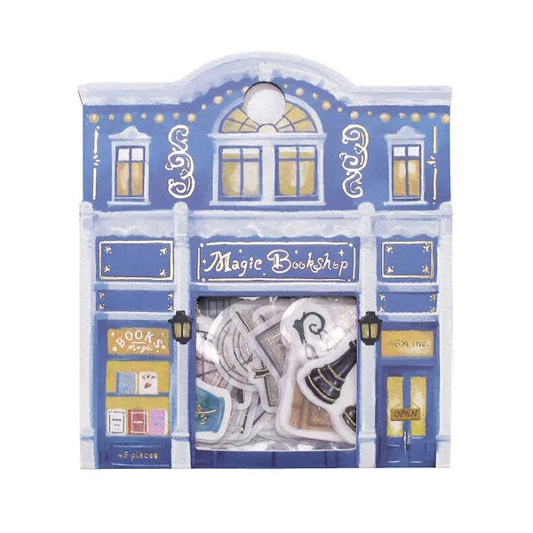 BGM Fantasy Shopping Arcade Foil-stamped Washi Flake Seal - Magic Bookstore - Default Title by Techo Treats Stationery