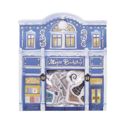 BGM Fantasy Shopping Arcade Foil-stamped Washi Flake Seal - Magic Bookstore - Default Title by Techo Treats Stationery