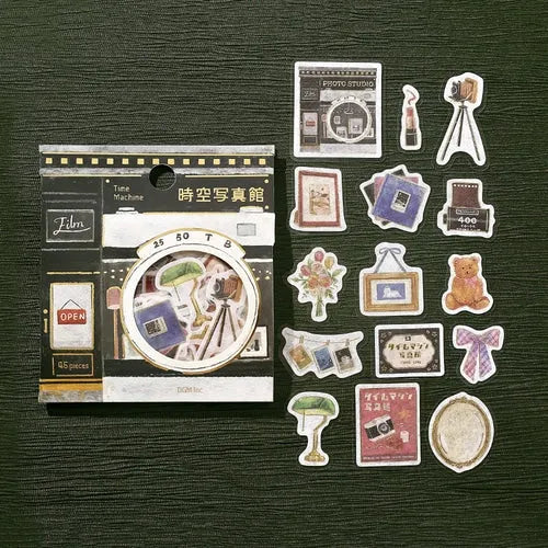 BGM Fantasy Shopping Arcade Foil-stamped Washi Flake Seal - Time Machine Photo Studio - Default Title by Techo Treats Stationery