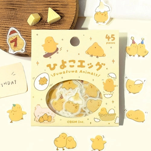 BGM Fluffy Animals Foil-stamped Flake Seal - Chicks and Eggs - Default Title by Techo Treats Stationery
