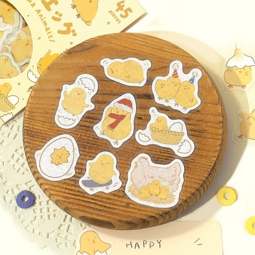 BGM Fluffy Animals Foil-stamped Flake Seal - Chicks and Eggs - Default Title by Techo Treats Stationery