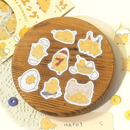 BGM Fluffy Animals Foil-stamped Flake Seal - Chicks and Eggs - Default Title by Techo Treats Stationery