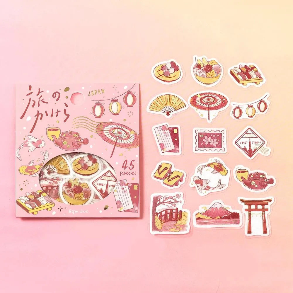 BGM Fragments of a Journey Foil-stamped Flake Seal - To Japan - Default Title by Techo Treats Stationery