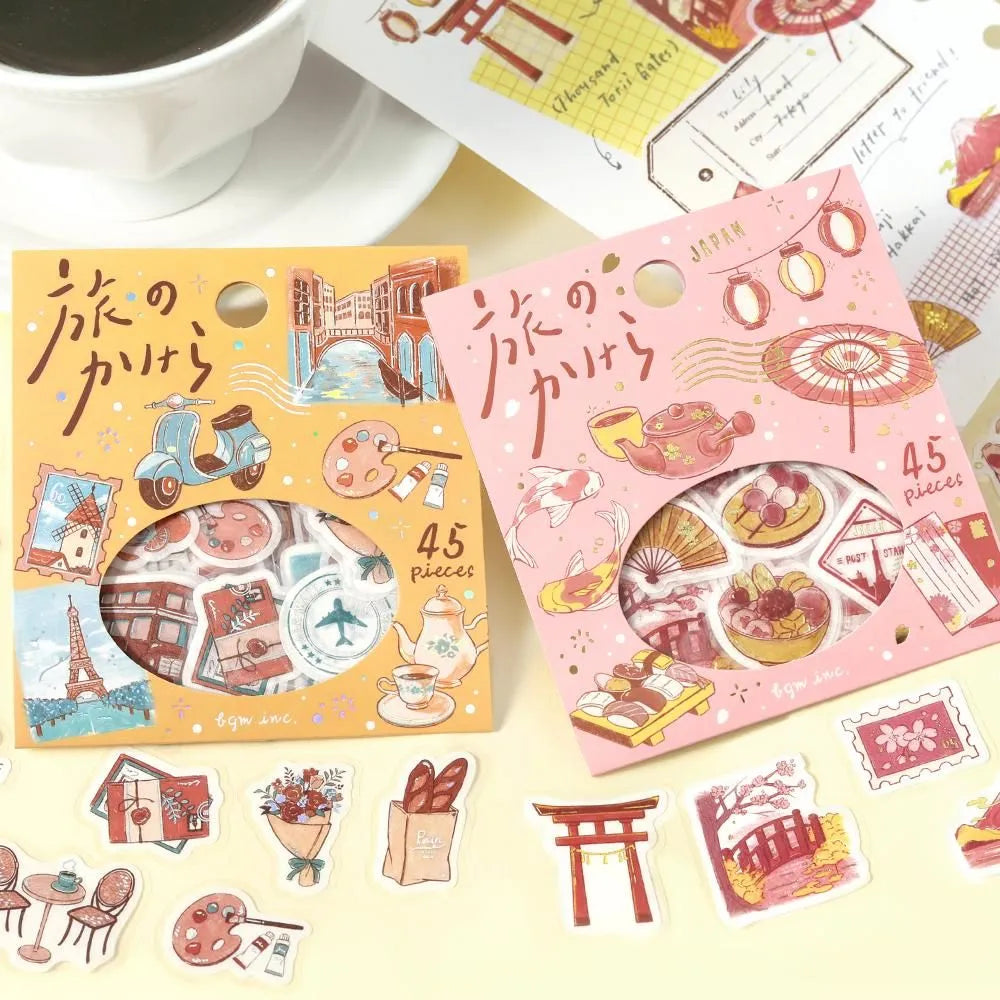 BGM Fragments of a Journey Foil-stamped Flake Seal - To Japan - Default Title by Techo Treats Stationery