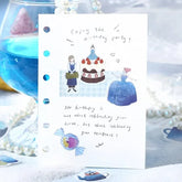 BGM Girl and Cafe Foil-stamped Flake Seal - Deep Sea Soda - Default Title by Techo Treats Stationery
