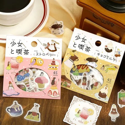 BGM Girl and Cafe Foil-stamped Flake Seal - Strawberry - Default Title by Techo Treats Stationery
