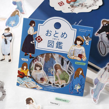 BGM Girl Picture Book Coordinate Seal - Art and Literature Girl - Default Title by Techo Treats Stationery
