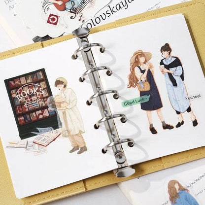 BGM Girl Picture Book Coordinate Seal - Art and Literature Girl - Default Title by Techo Treats Stationery