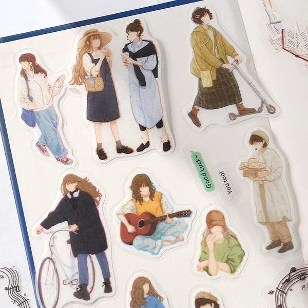 BGM Girl Picture Book Coordinate Seal - Art and Literature Girl - Default Title by Techo Treats Stationery