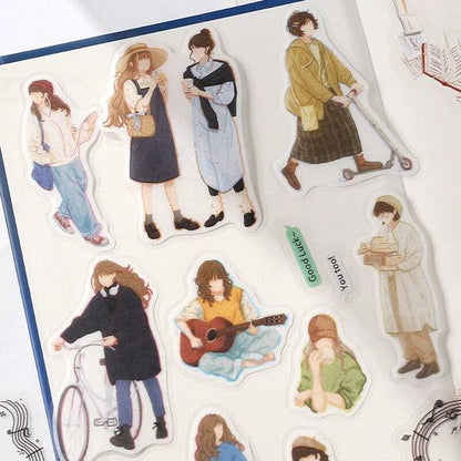 BGM Girl Picture Book Coordinate Seal - Art and Literature Girl - Default Title by Techo Treats Stationery