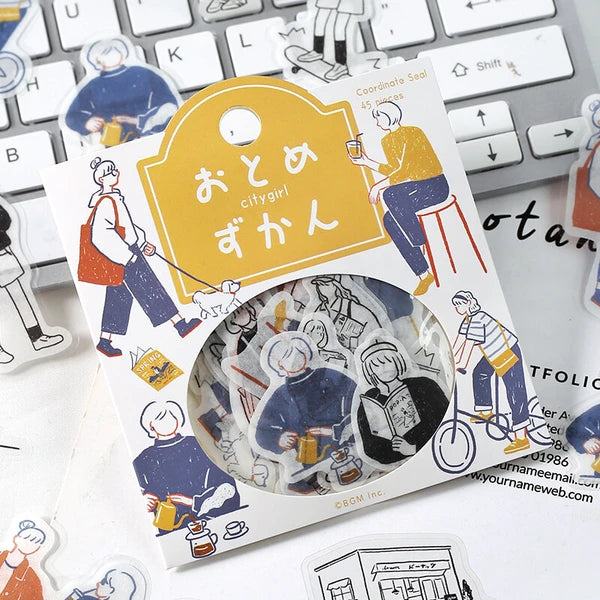 BGM Girl Picture Book Coordinate Seal - City Girl - Default Title by Techo Treats Stationery