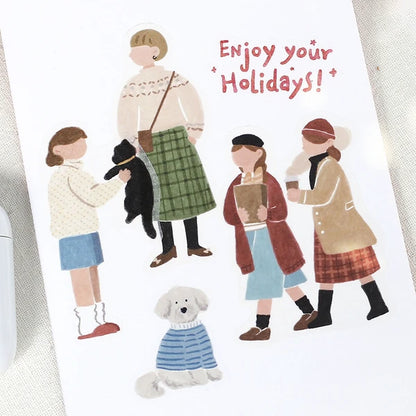 BGM Girl Picture Book Coordinate Seal - Holiday Girl - Default Title by Techo Treats Stationery