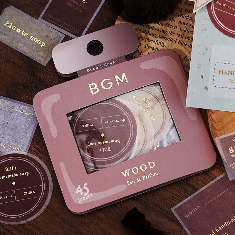 BGM Healing Time Foil-stamped Large Size Flake Seal - Wood - Default Title by Techo Treats Stationery
