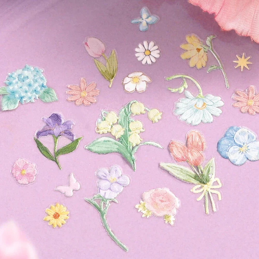 BGM Icing Seal Embossed Sticker Vol.2 - Fluffy Bouquet - Default Title by Techo Treats Stationery