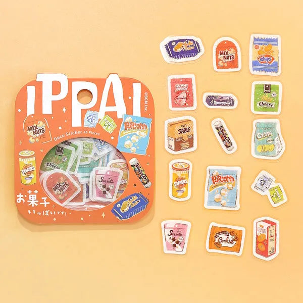 BGM IPPAI Deco Sticker Vol.2 - Full of Snacks - Default Title by Techo Treats Stationery