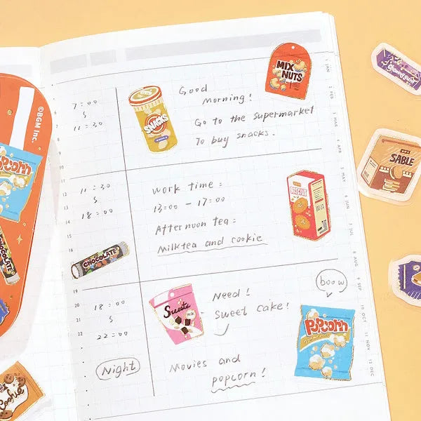 BGM IPPAI Deco Sticker Vol.2 - Full of Snacks - Default Title by Techo Treats Stationery