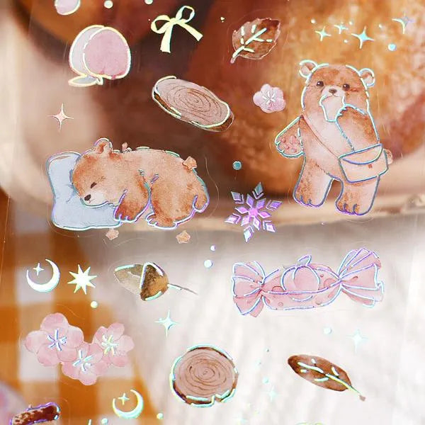 BGM IRIDE Aurora Foil Clear Sticker Vol.1 - Bear - Default Title by Techo Treats Stationery