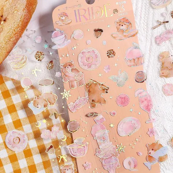 BGM IRIDE Aurora Foil Clear Sticker Vol.1 - Bear - Default Title by Techo Treats Stationery