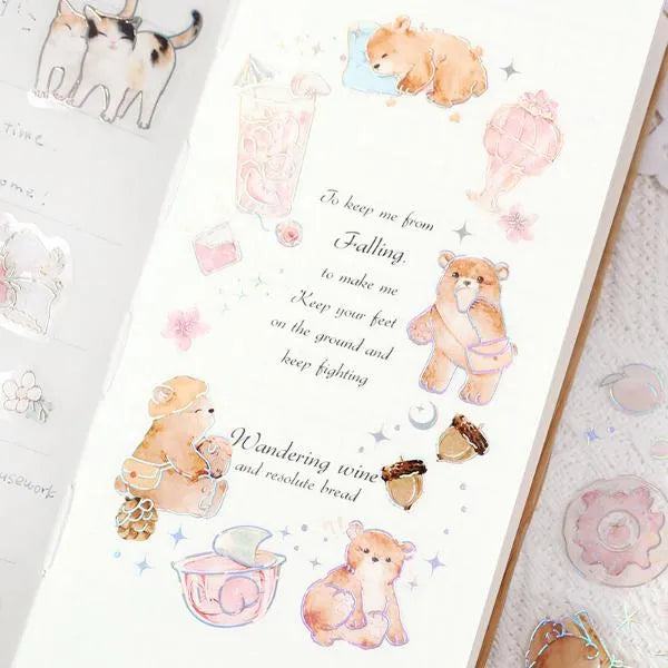 BGM IRIDE Aurora Foil Clear Sticker Vol.1 - Bear - Default Title by Techo Treats Stationery