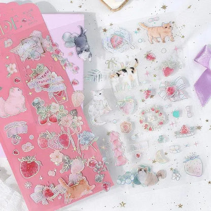 BGM IRIDE Aurora Foil Clear Sticker Vol.1 - Cat - Default Title by Techo Treats Stationery