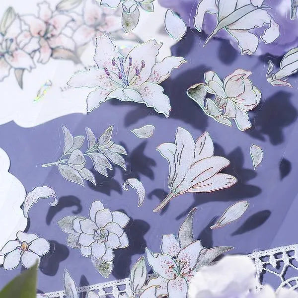 BGM IRIDE Aurora Foil Clear Sticker Vol.1 - Flower Blooming - Default Title by Techo Treats Stationery