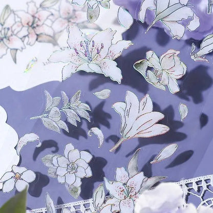 BGM IRIDE Aurora Foil Clear Sticker Vol.1 - Flower Blooming - Default Title by Techo Treats Stationery