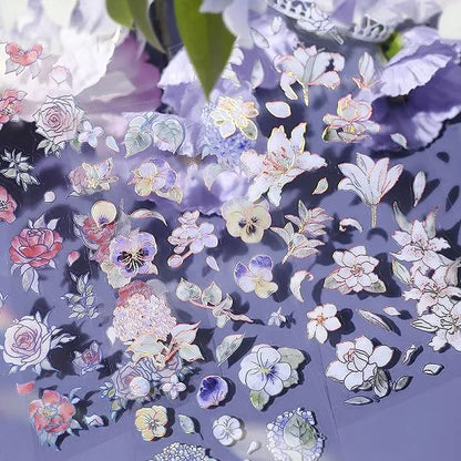 BGM IRIDE Aurora Foil Clear Sticker Vol.1 - Flower Blooming - Default Title by Techo Treats Stationery
